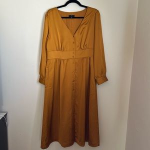 Gold maxi satin J.Crew dress